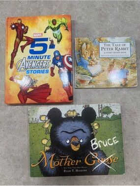 Children’s Books- Marvel 5 Minute Avengers Stories, Peter Rabbit, Mother Bruce